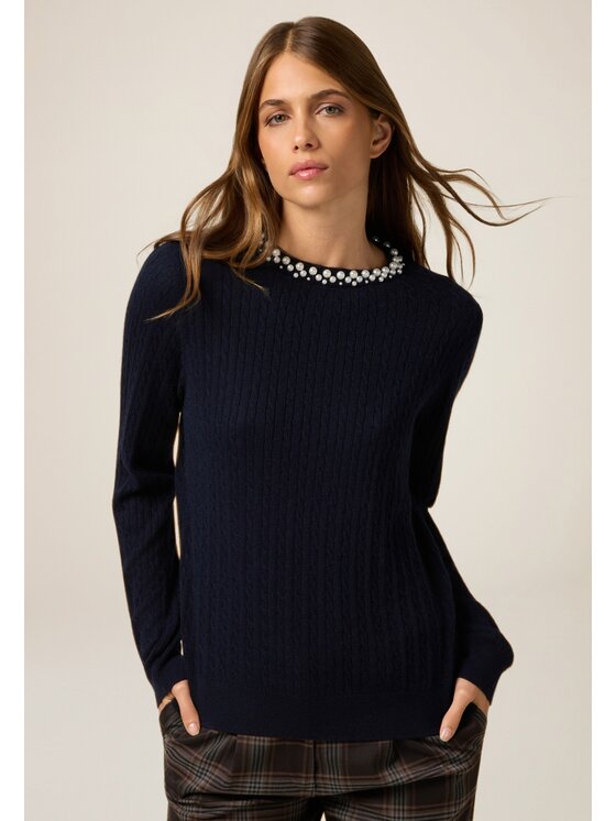 Oltre Oltre Sweter M330J005070N034 Niebieski Regular Fit