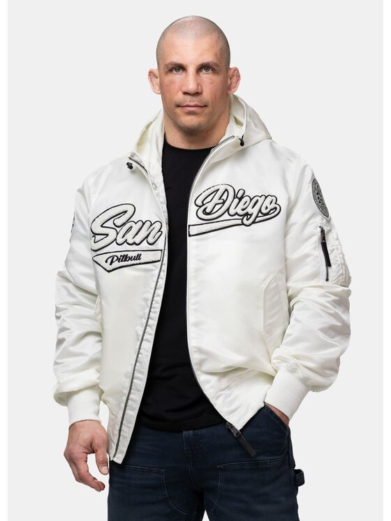 PITBULL PITBULL Kurtka przejściowa AERO Biały Regular Fit