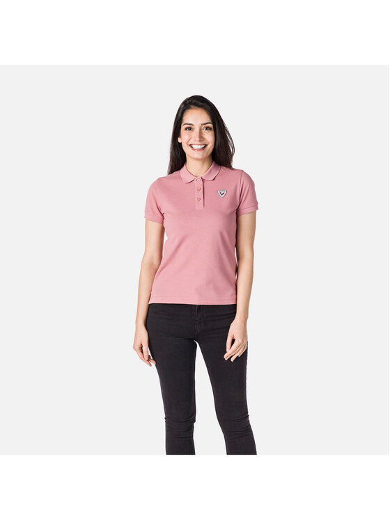 Polo Rossignol, Rozmiar S, Różowe, W Logo Polo