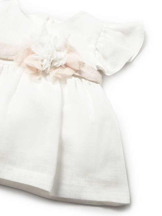 Mayoral Mayoral Elegantna obleka 1886 Bela Regular Fit