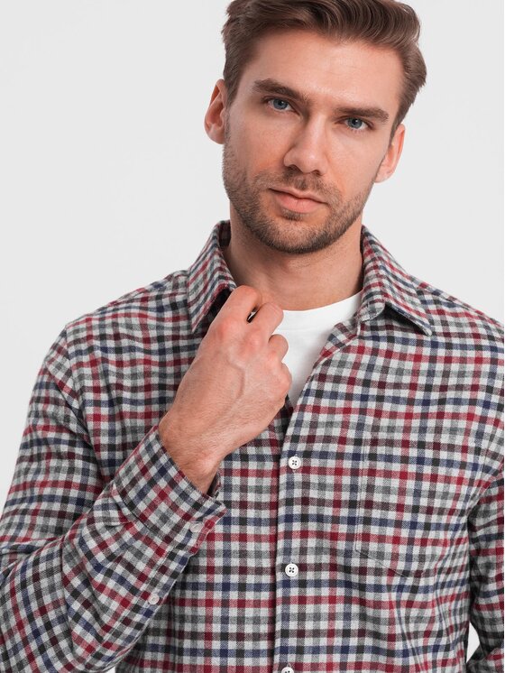 Ombre Ombre Košile OM-SHCS-0150 Barevná Regular Fit