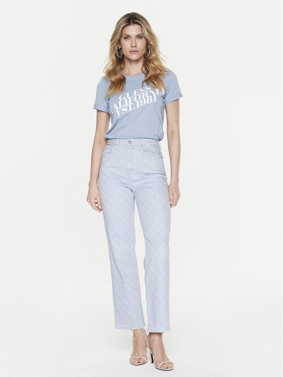 Guess Guess Tričko Aurelia W3RI26 JA914 Modrá Regular Fit