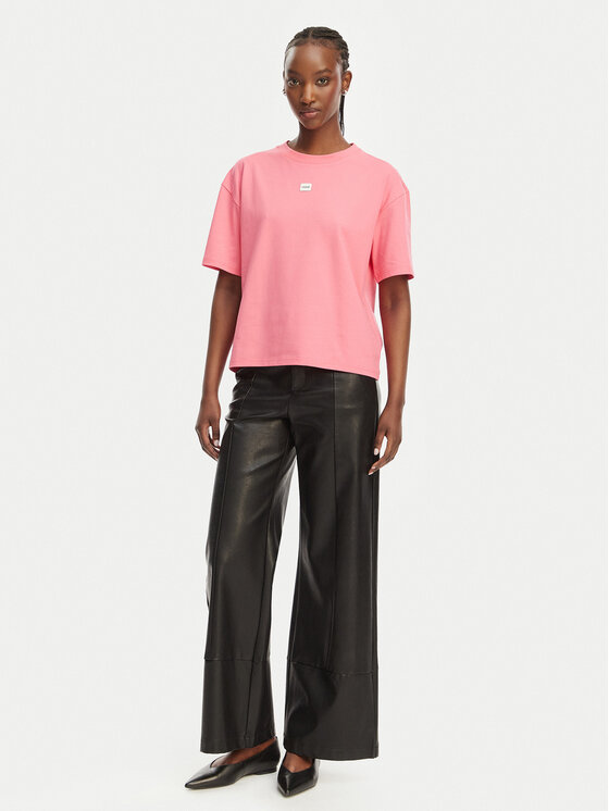 HUGO HUGO Тишърт Signature 50556807 Розов Regular Fit