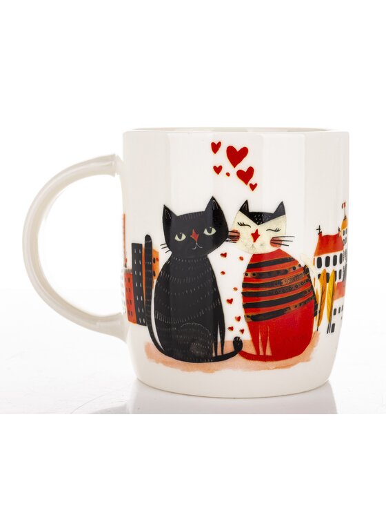 MIAhome MIAhome Kubek porcelanowy 350 ml koty Biały