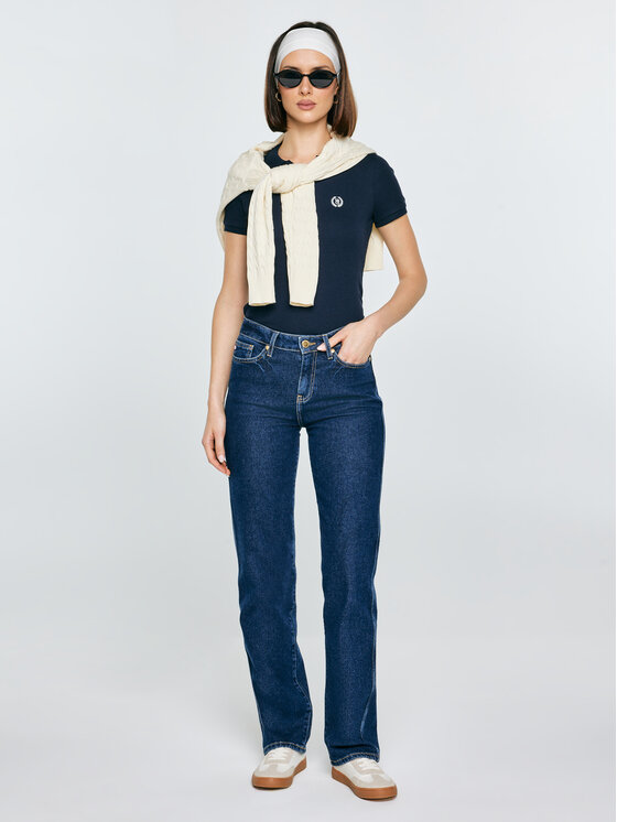 BIG STAR BIG STAR Polo RELLA Granatowy Slim Fit