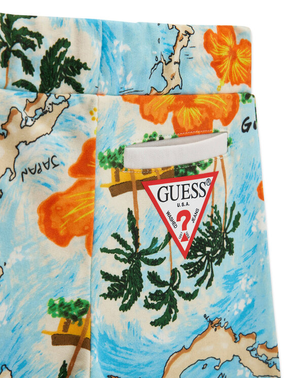 Guess Guess Szorty sportowe N6GD00 KA6R4 Kolorowy Regular Fit