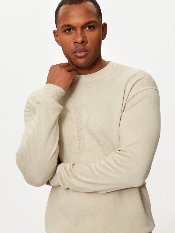 Calvin Klein Jeans Calvin Klein Jeans Πουλόβερ Intrasia J30J326453 Μπεζ Slim Fit