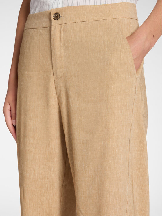 Elena Mirò Elena Mirò Spodnie materiałowe P014P000462N012 Kremowy Regular Fit