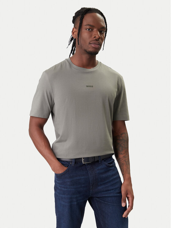 BOSS Tricou Tchup 50473278 Gri Relaxed Fit