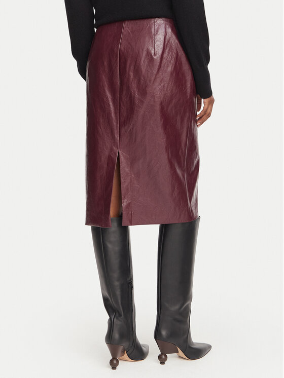 Marella Marella Пола от имитация на кожа Biada 2623106071 Бордо Slim Fit
