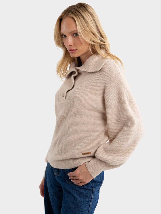 BIG STAR BIG STAR Sweter PULINA_801_160 Beżowy Classic Fit