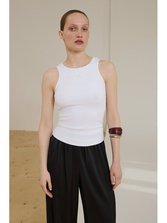 Estro Estro Top ER00119737 Bílá Slim Fit