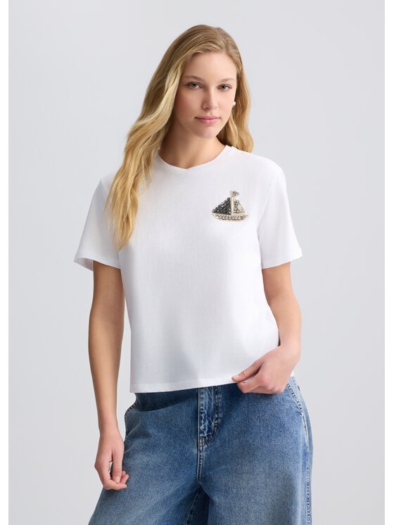 Liu Jo Liu Jo T-shirt CA5371J6308M9371 Bianco Regular Fit