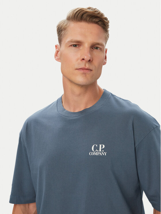 C.P. Company C.P. Company Tričko 21CMTS209A110579W Modrá Comfort Fit