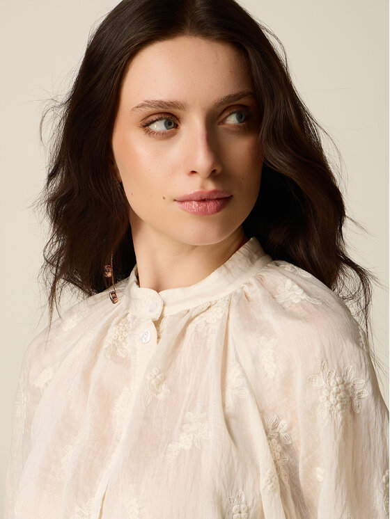 Oltre Oltre Camicia 5096J000935N021 Bianco Baggy Fit