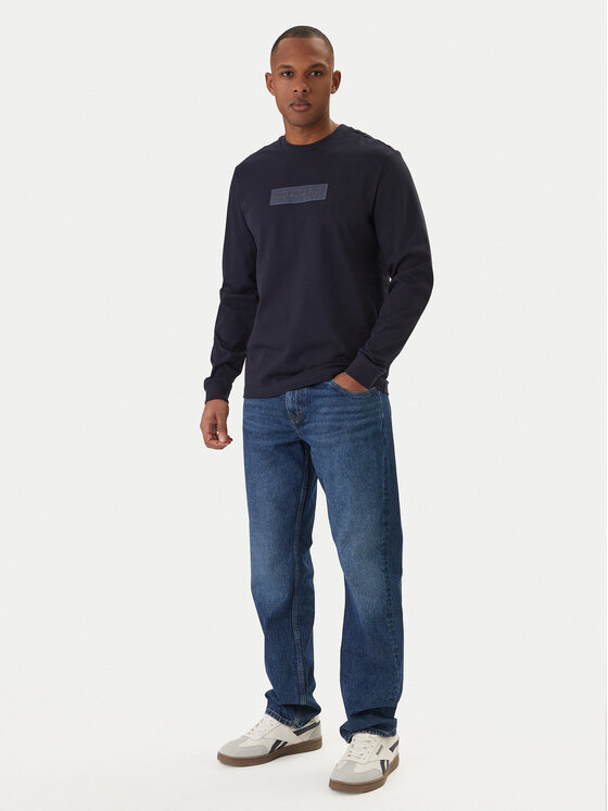 Napapijri Napapijri S dlouhým rukávem S-Box Logo NP0A8BC5 Tmavomodrá Regular Fit