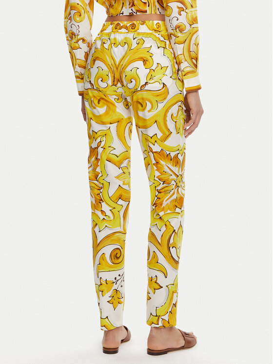 Dolce&Gabbana Dolce&Gabbana Szövet nadrág FTC4PT HH5EA Sárga Regular Fit
