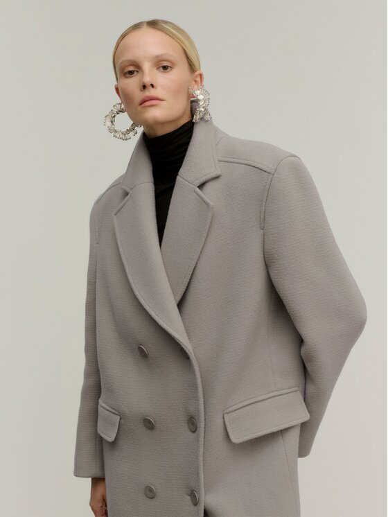 La Mania La Mania Cappotto di lana METROPOLITAN Grigio Classic Fit