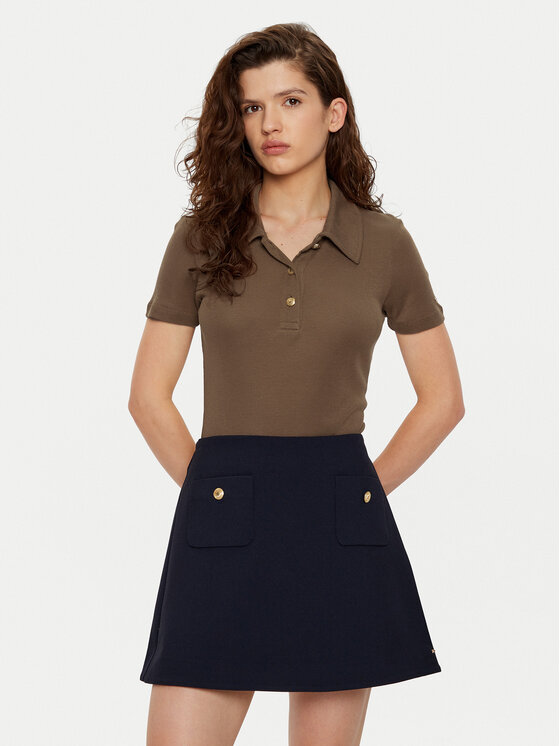 Tommy Hilfiger Tommy Hilfiger Polokošile WW0WW44446 Hnědá Slim Fit