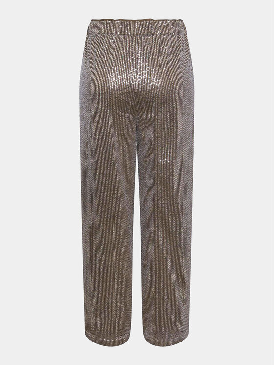 YAS YAS Spodnie materiałowe 26032755 Srebrny Regular Fit
