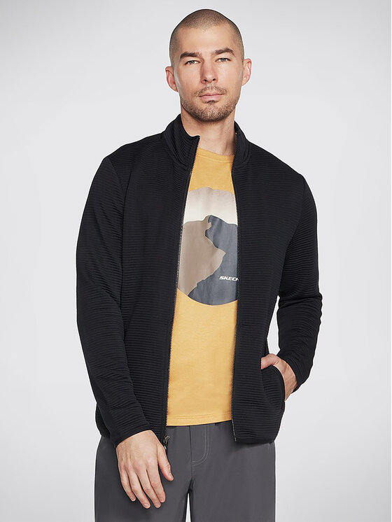 Skechers Skechers Демісезонна куртка The Hoodless Hoodie Ottoman Jacket JA25 Чорний Regular Fit