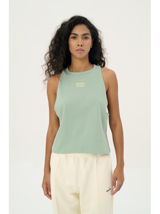 Misaga Misaga Top MOTION TEE Zielony Regular Fit