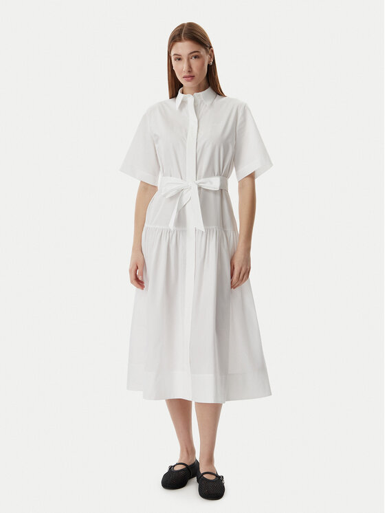 KARL LAGERFELD Rochie tip cămașă B2W13017 Alb Regular Fit