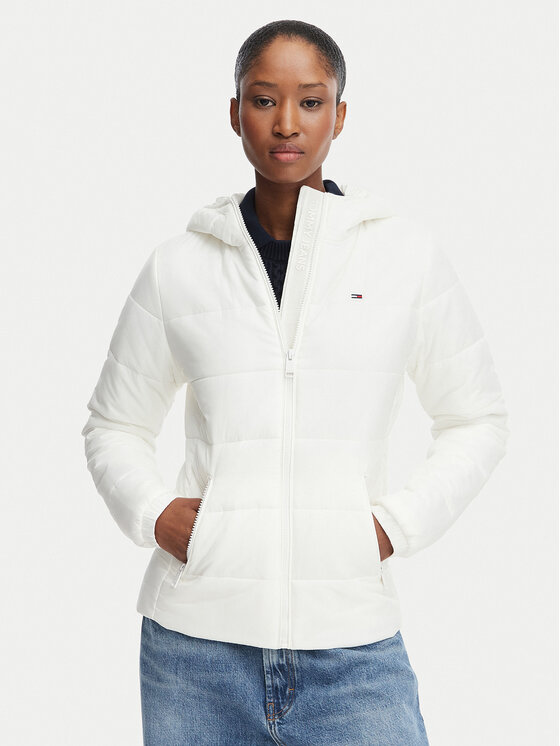 Tommy Jeans Tommy Jeans Prehodna jakna DW0DW20959 Bela Slim Fit