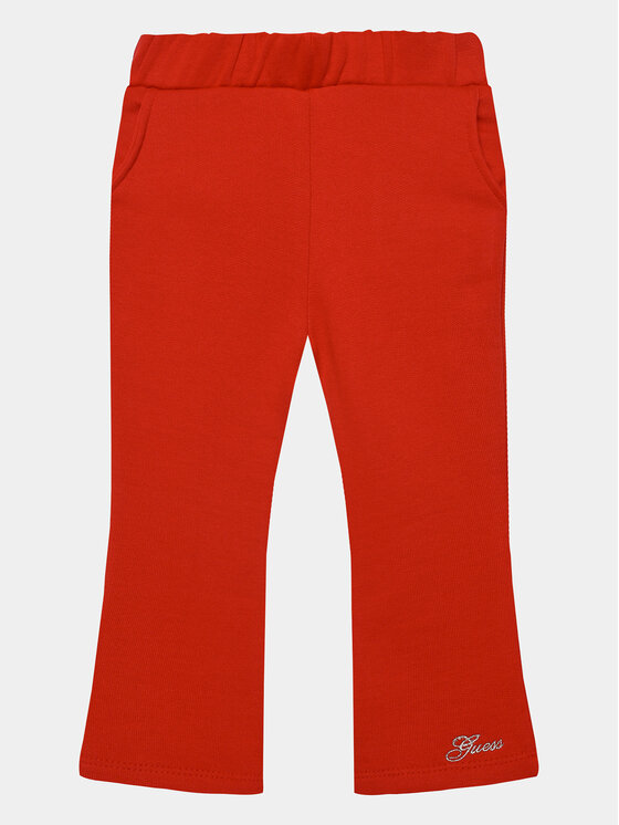Guess Bavlnené nohavice K3BQ12 KAD74 Červená Relaxed Fit