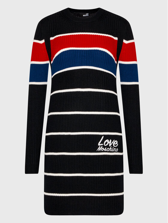 LOVE MOSCHINO LOVE MOSCHINO Rochie tricotată WSE1611X 1148 Negru Slim Fit