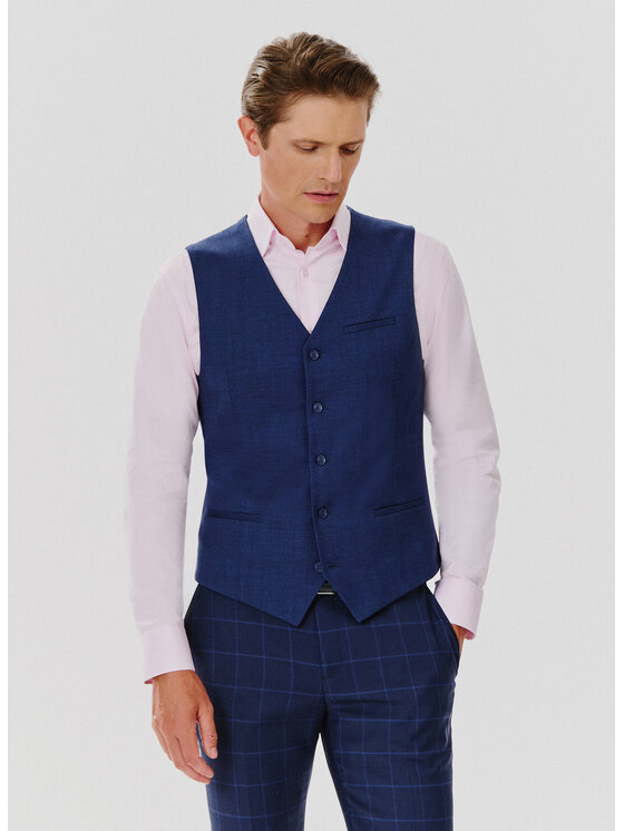 Pako Lorente Pako Lorente Kamizelka P24WF-8X-001 Granatowy Slim Fit