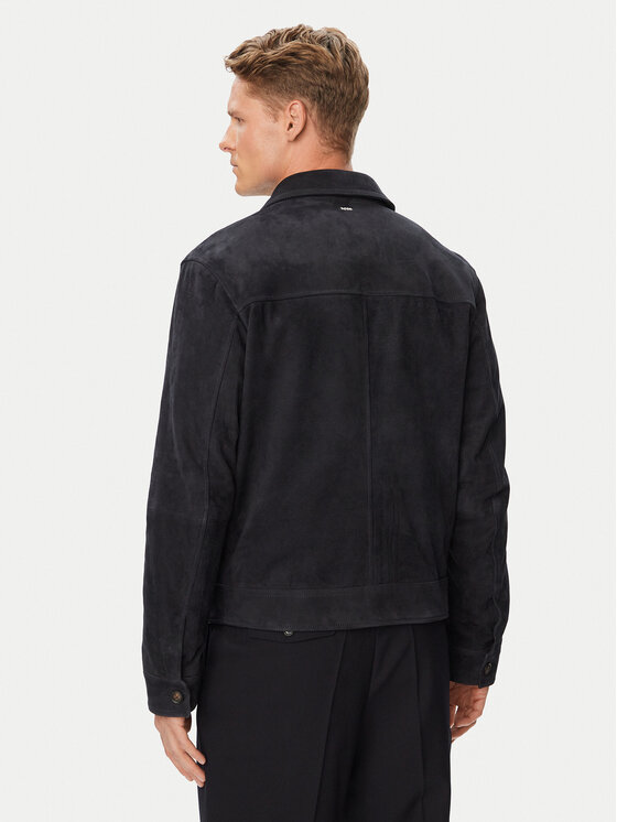 BOSS BOSS Кожено яке H-Malbano7 50563869 Тъмносин Regular Fit