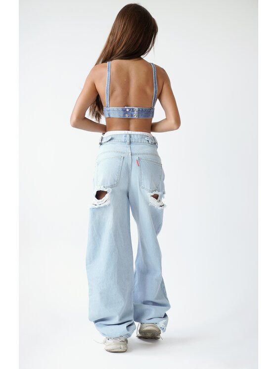 MissDenim MissDenim Jeansy Baggy Fit Niebieski Baggy Fit