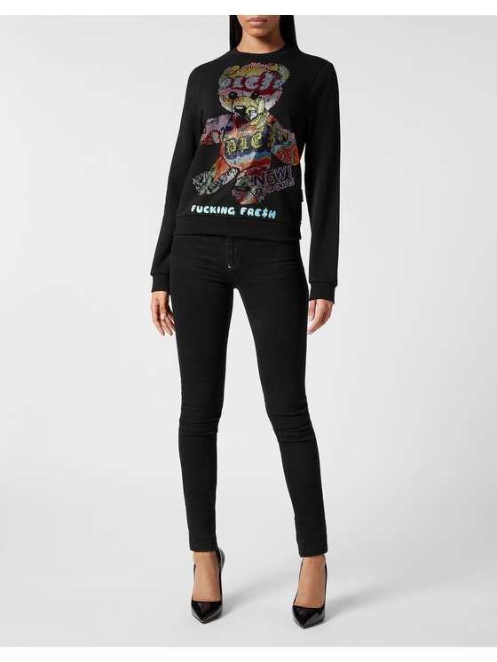 PHILIPP PLEIN PHILIPP PLEIN Bluza 9249 Czarny Regular Fit