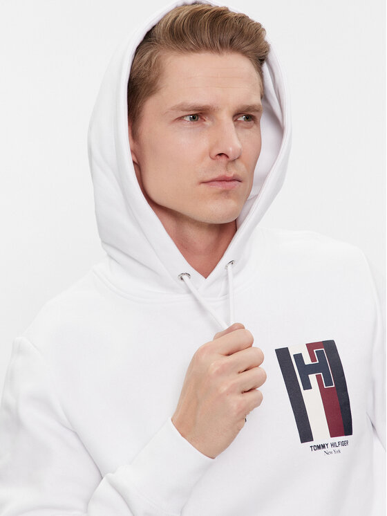 Tommy Hilfiger Tommy Hilfiger Bluza Emblem MW0MW33665 Biały Regular Fit