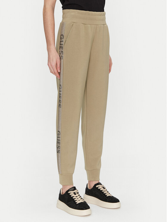 Guess Guess Teplákové nohavice W5RB00 KBYE2 Zelená Regular Fit