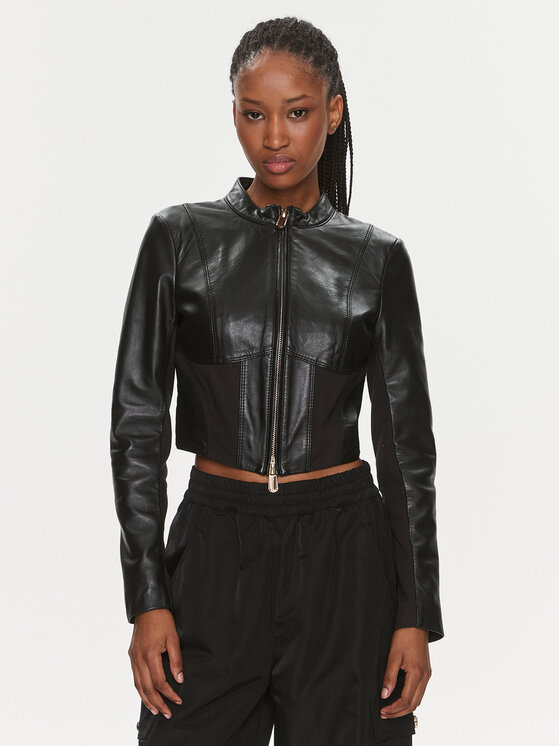 PINKO Pinko Lederjacke Giano Giubbino. 103010 A1KB Schwarz Regular Fit