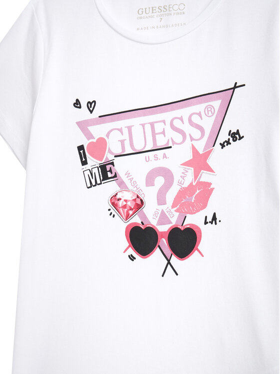 Guess Guess T-krekls J5YI00 K6YW4 Balts Regular Fit