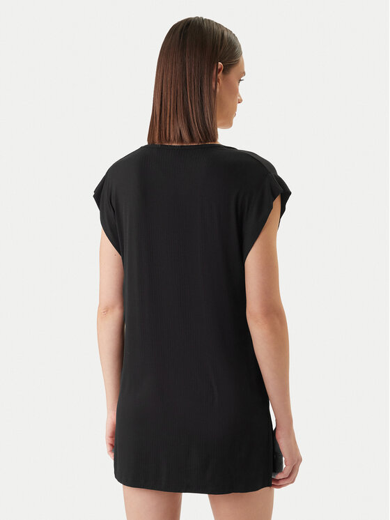 HUGO HUGO Плажна рокля Signature B. 50555745 Черен Relaxed Fit