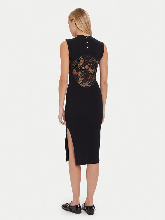 Morgan Morgan Плетена рокля 252-RMLISEA Черен Slim Fit