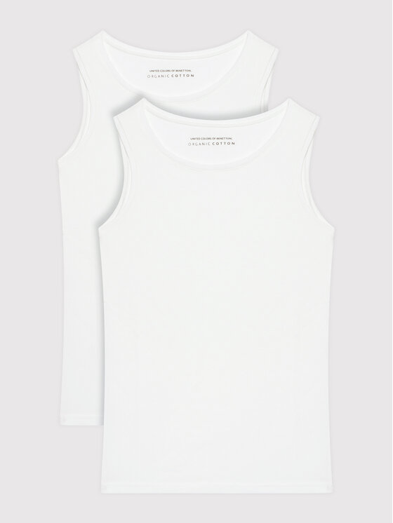 United Colors Of Benetton 2 marškinėlių komplektas 3ZQM0H406 Balta Regular Fit