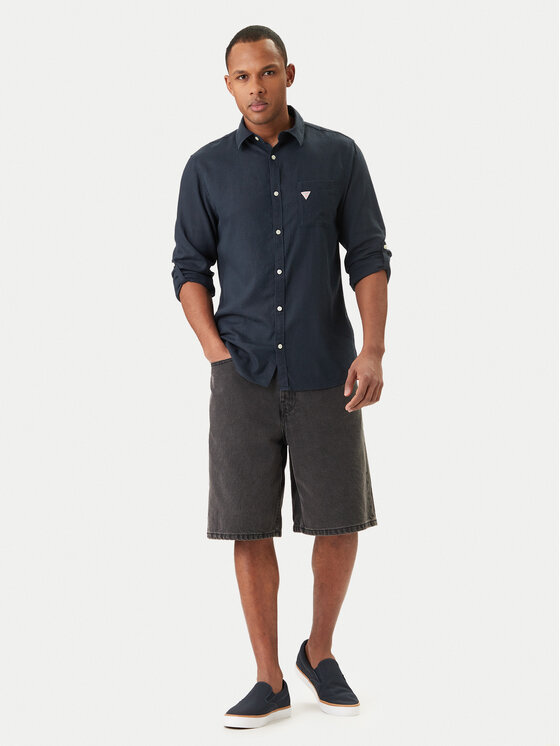 Guess Guess Särk F6GH06 WG3L0 Tumesinine Regular Fit