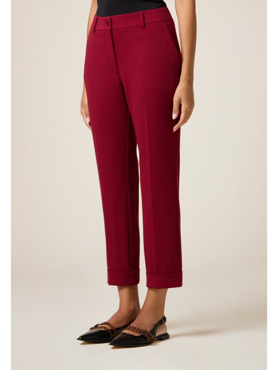 Oltre Oltre Pantaloni di tessuto P079R008667N026 Bordeaux Regular Fit