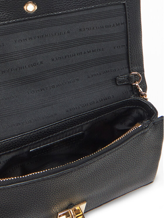 Tommy Hilfiger Tommy Hilfiger Kabelka Th Her Flap W/Chain AW0AW17403 Čierna