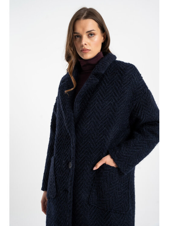 CLICK CLICK Płaszcz zimowy 70-0028 Granatowy Regular Fit