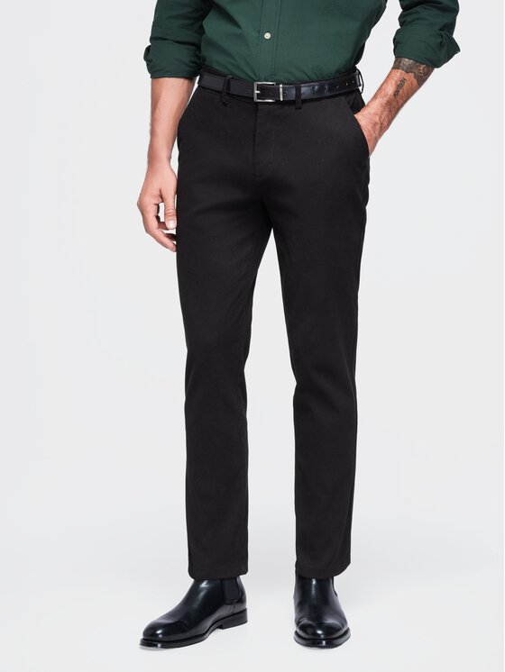 Ombre Ombre Chino kalhoty OM-PACP-0309 Černá Slim Fit