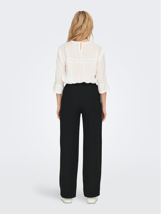ONLY ONLY Текстилни панталони 15202195 Черен Wide Leg