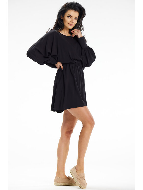 Awama Awama Sukienka letnia A640 Czarny Basic Fit