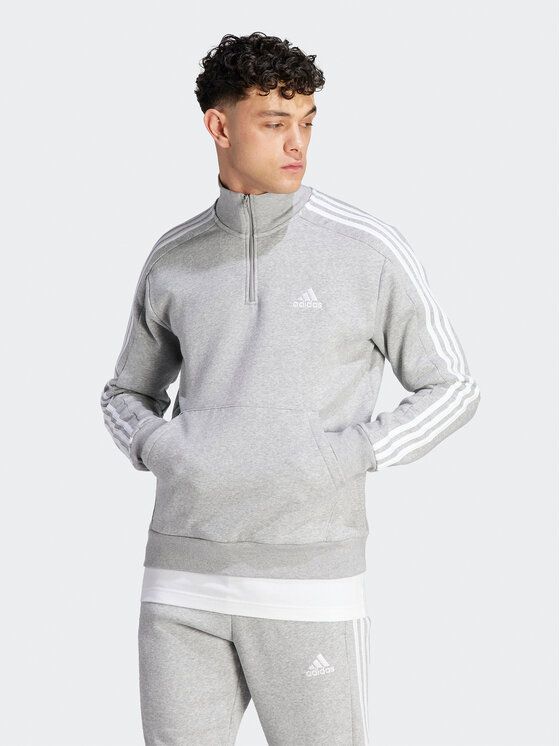 adidas Sweatshirt Essentials Fleece 3-Stripes IJ8905 Gris Regular Fit |  Modivo.fr