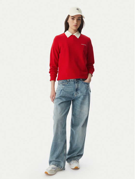 Tommy Jeans Tommy Jeans Džemperis Ess Logo DW0DW22829 Tamsiai raudona Regular Fit